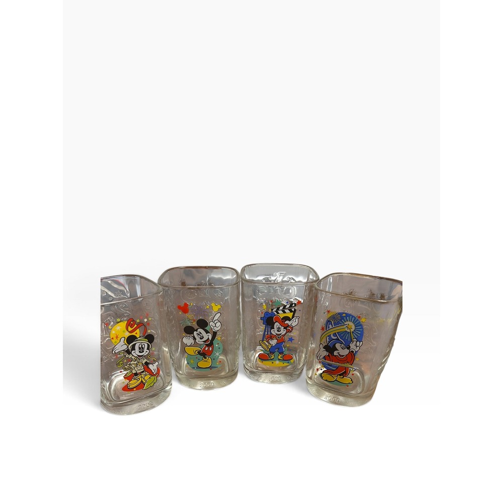 Vintage 2000 McDonald's Walt Disney World Millennial Celebration Glass Set of 4